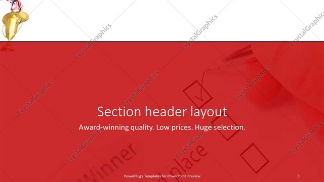 Section Header presentation slide layout