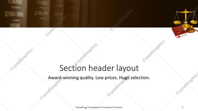 Section Header presentation slide layout