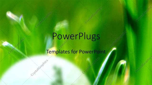  Presentation with sports golf - A golf ball with blurred green background