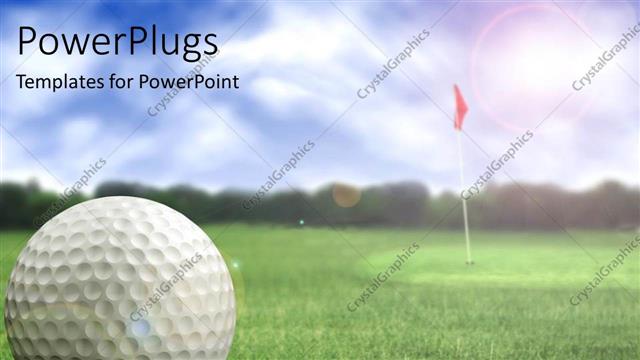  Presentation with golf - A golf ball in a golf course ready to be hit