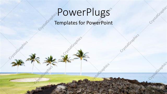  Presentation with golf course - Golf course with palm trees on Lava Ocean Shore of Kone Island