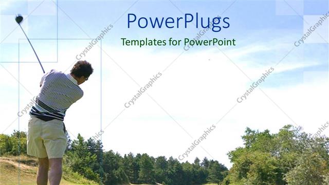  Presentation with ball sports - A golfer hitting the ball with greenery in the background