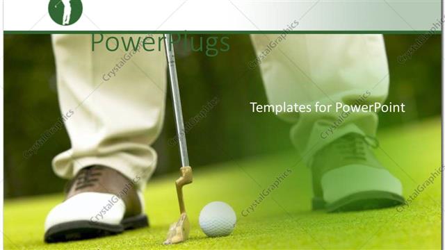  Presentation with golf - Golfer's feet lining up shot with putter and golf ball
