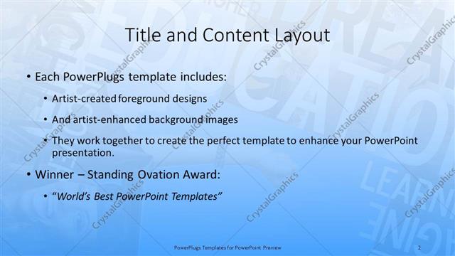 Title and Content presentation slide layout