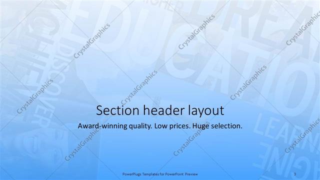 Section Header presentation slide layout