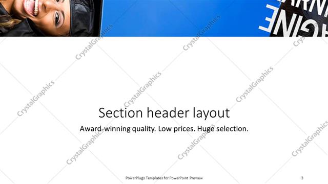 Section Header presentation slide layout