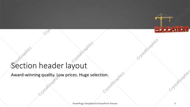 Section Header presentation slide layout