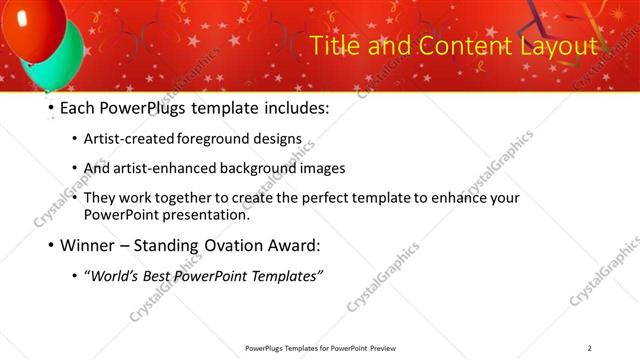 Title and Content presentation slide layout