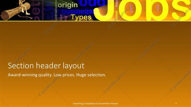 Section Header presentation slide layout