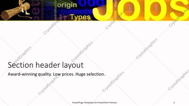 Section Header presentation slide layout
