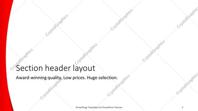 Section Header presentation slide layout