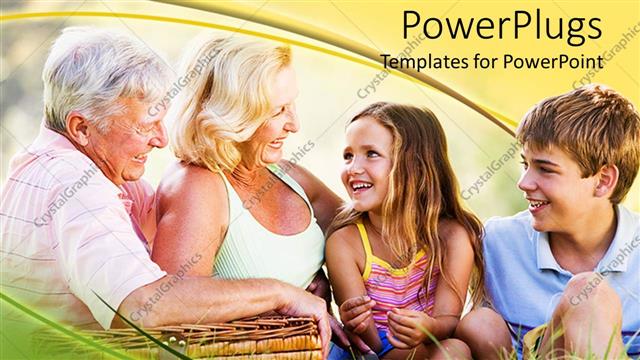  Presentation with children parents - Grand parents having a picnic with their grand children