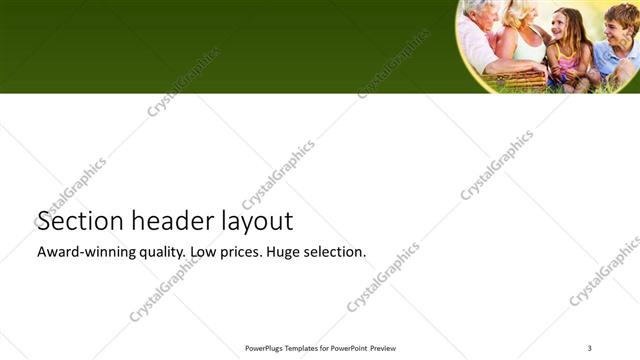 Section Header presentation slide layout