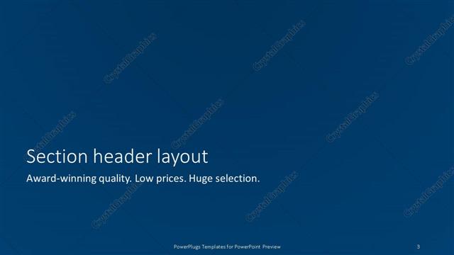 Section Header presentation slide layout