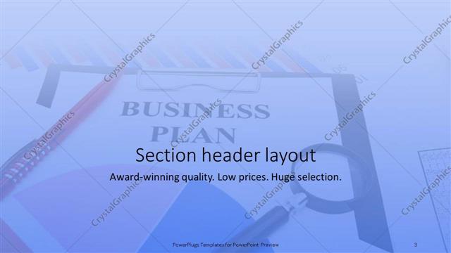 Section Header presentation slide layout