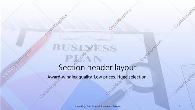 Section Header presentation slide layout