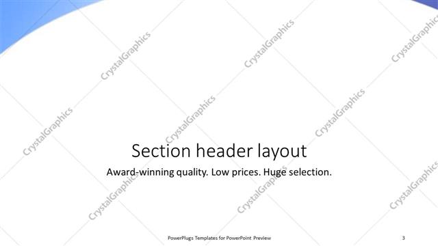 Section Header presentation slide layout