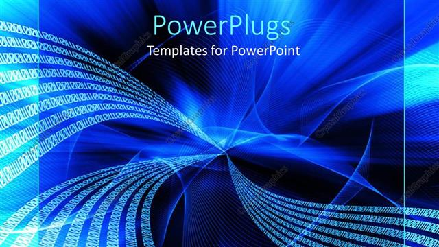  Presentation with binary blue - Graphical depiction of binary codes on a blue and black background