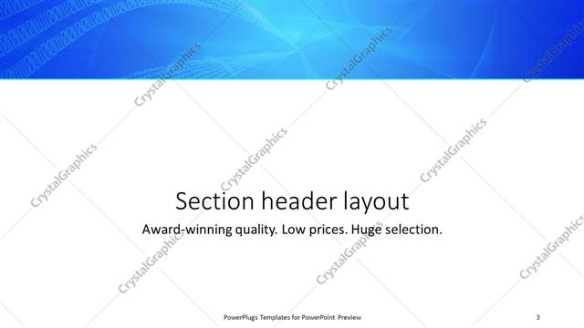 Section Header presentation slide layout
