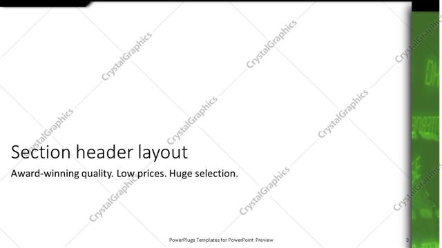 Section Header presentation slide layout