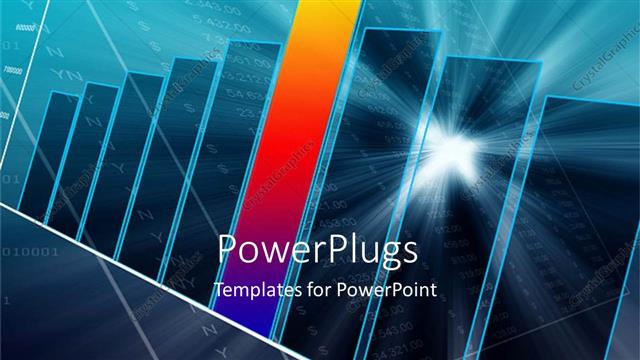  Presentation with accounting - Graphs and bar charts financing accounting income profits business on a blue background