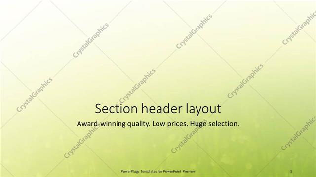 Section Header presentation slide layout
