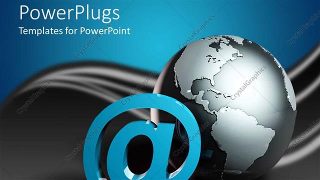  Presentation with access - Gray globe and @ symbol on gray and blue background