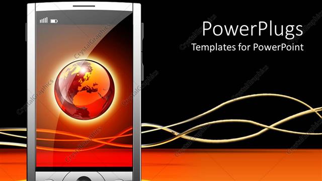  Presentation with touch screen - Gray smart phone with globe displayed on touch screen