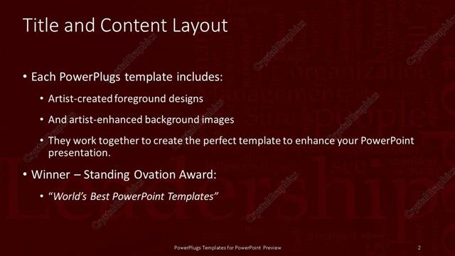Title and Content presentation slide layout