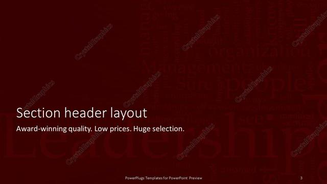 Section Header presentation slide layout