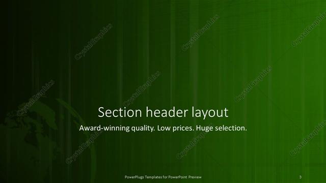 Section Header presentation slide layout