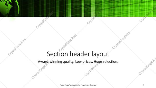Section Header presentation slide layout