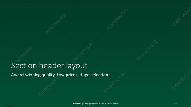 Section Header presentation slide layout