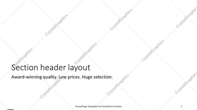 Section Header presentation slide layout