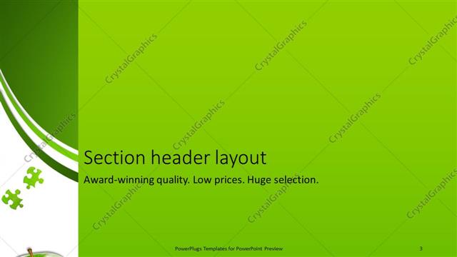 Section Header presentation slide layout