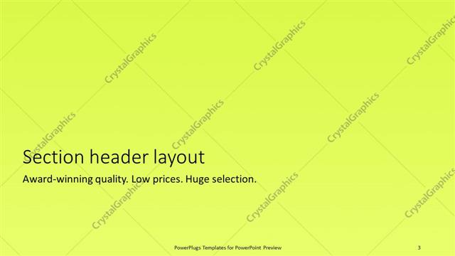 Section Header presentation slide layout