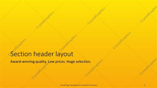 Section Header presentation slide layout