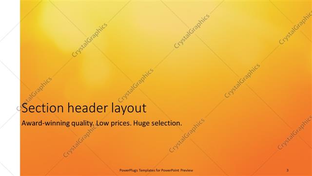 Section Header presentation slide layout