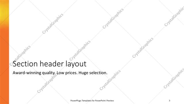 Section Header presentation slide layout
