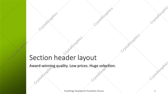 Section Header presentation slide layout