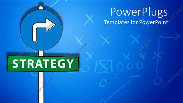  Presentation with blue green - Green and blue sign post on a blue background