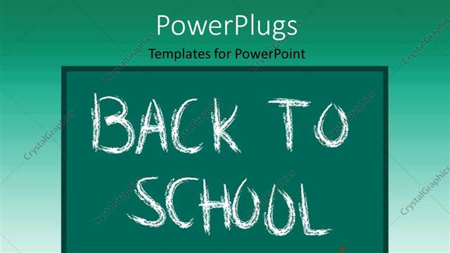  Presentation with school board - A green board with greeish background and place for text