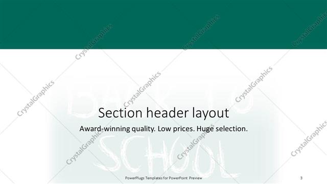 Section Header presentation slide layout