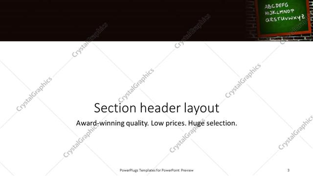 Section Header presentation slide layout