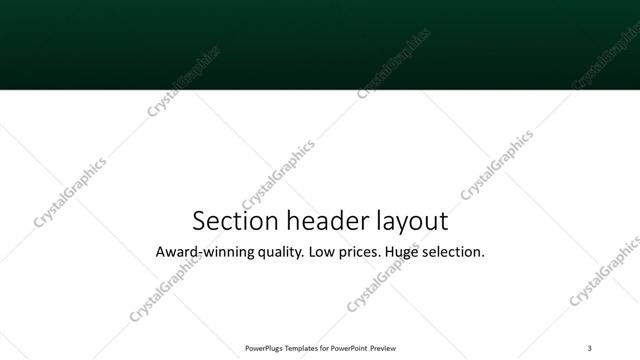 Section Header presentation slide layout