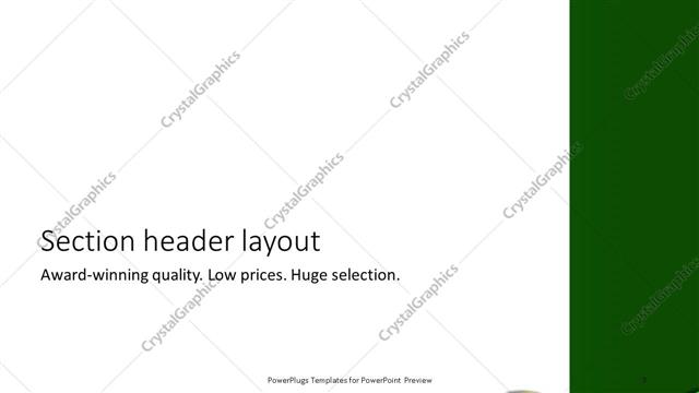 Section Header presentation slide layout