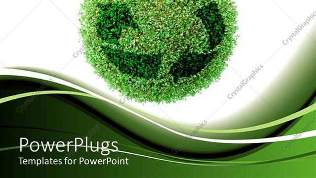  Presentation with symbol - Green circle with darker recycle symbol