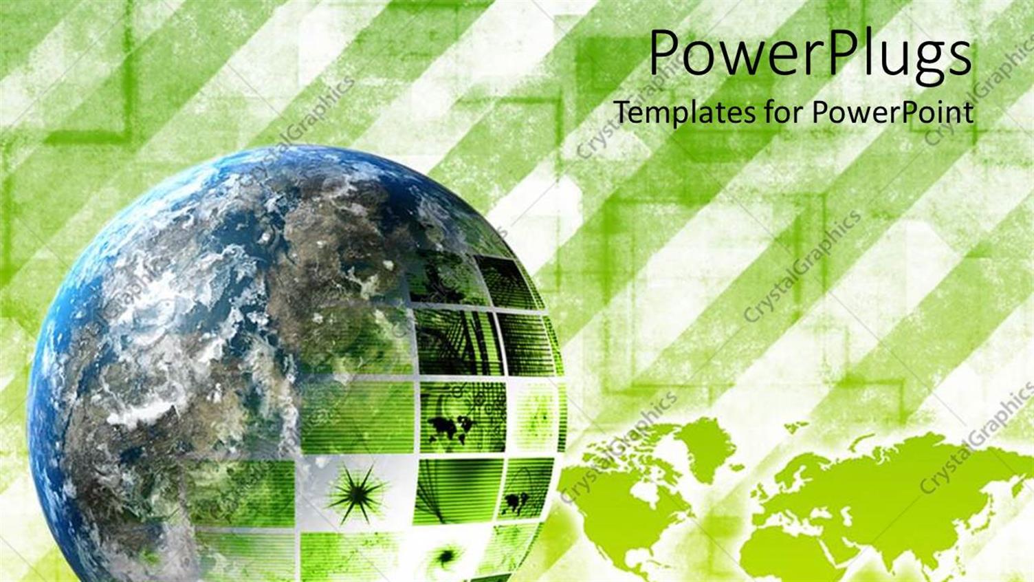 Featuring Green Colored Earth Globe on a Light Green Background