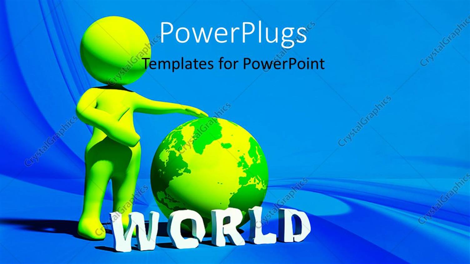 Featuring Green Colored Human Figure with a Green Earth Globe