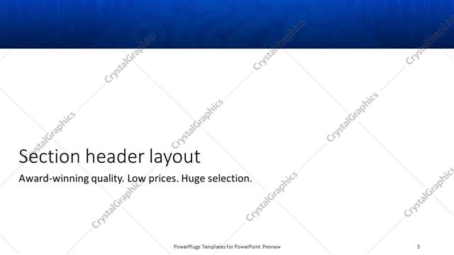 Section Header presentation slide layout